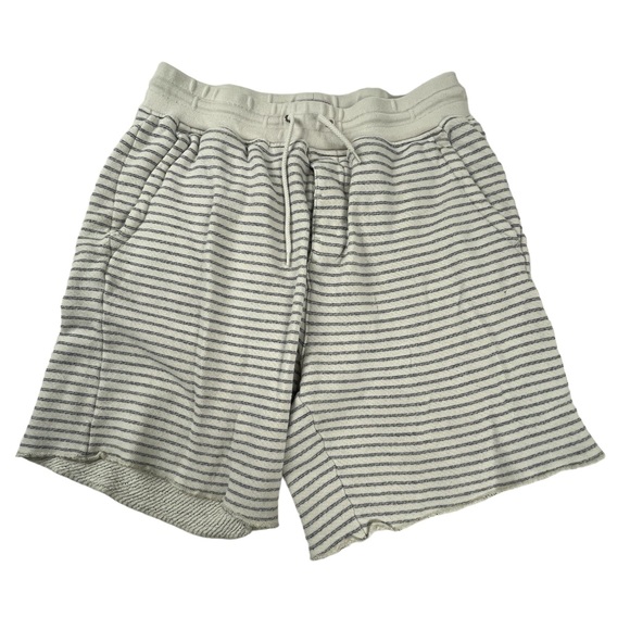 Grayers Other - Grayers Athletics Lounge Cotton Shorts Frayed Striped White Blue Mens Medium